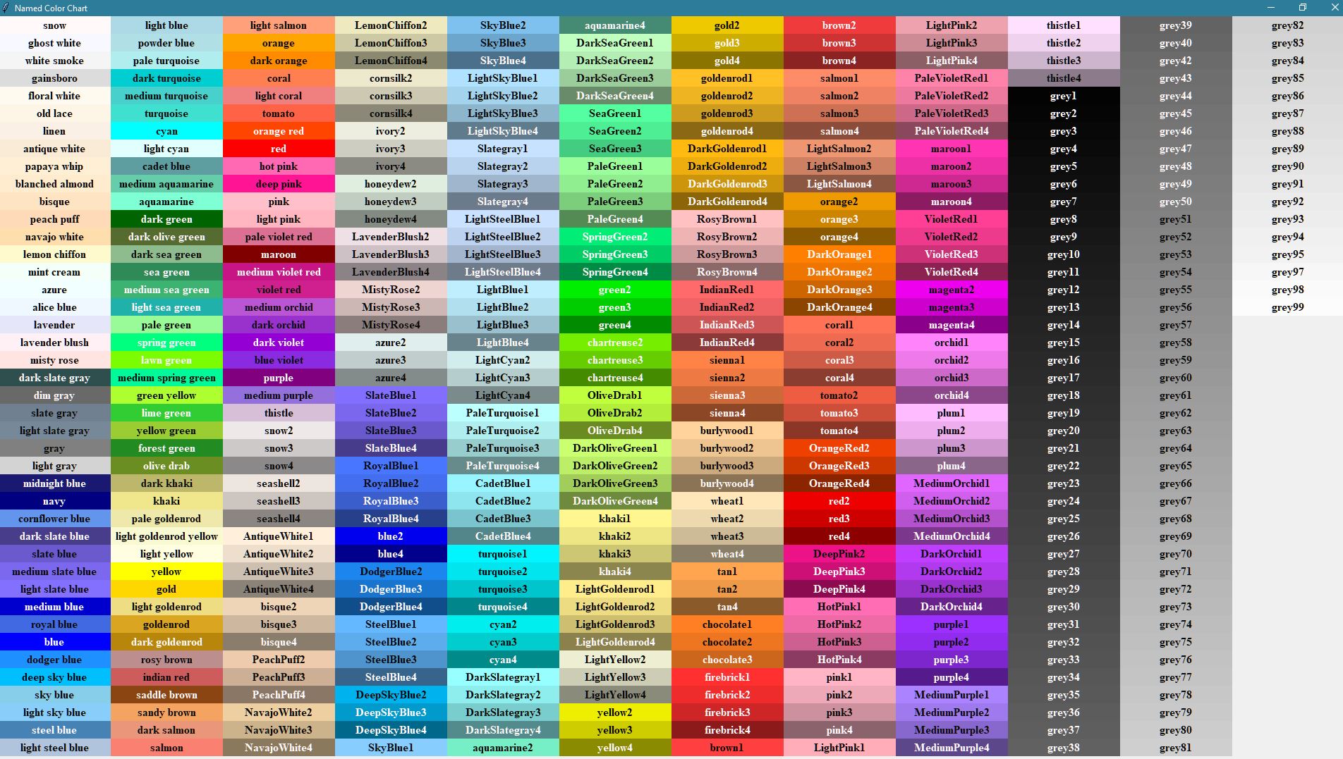 Цветной список